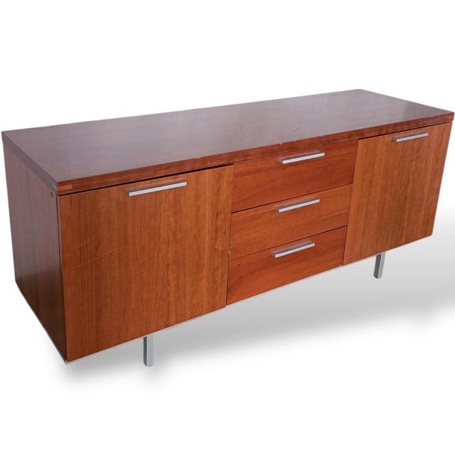 Italian Cherrywood and Chrome Sideboard by Calligaris For Sale - Image 4 of 8