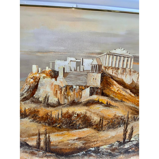 Roland Partos Large Acrylic on Canvas Painting of the Parthenon in Greece For Sale - Image 4 of 11