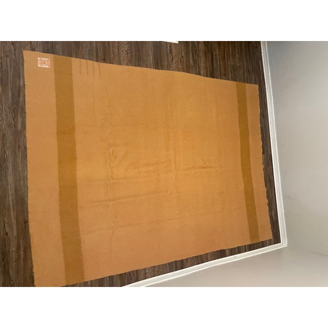 Mid-Century Modern Mid 20th Century Hudson Bay 4 Point Wool Gold Blanket For Sale - Image 3 of 4
