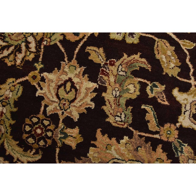 Agra Rug 8’10” X 12’4” Brown Wool Traditional Hand-Knotted Oriental Carpet For Sale - Image 4 of 15
