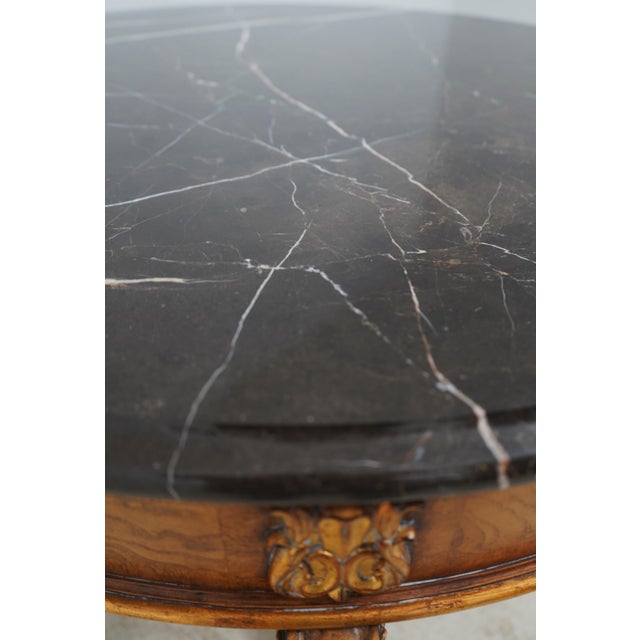 Stone Century Round Marble Top French Empire Center Table For Sale - Image 7 of 18