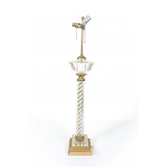 French Lamp Base in Crystal Glass For Sale - Image 3 of 14