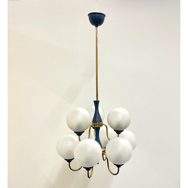 Mid-Century German Brass 8-Arm Chandelier, 1970s For Sale - Image 4 of 14