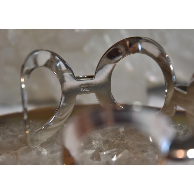 Late 20th Century Mod Sterling Silver Circle Cuff Bracelet For Sale - Image 4 of 15