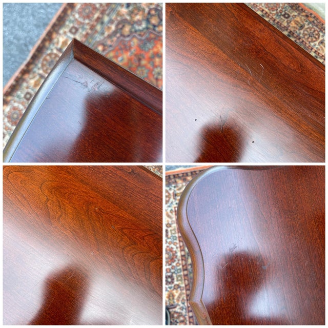 1990s Pennsylvania House Traditional Queen Anne Solid Cherry 2 Drawer Console or Sofa Table For Sale - Image 11 of 12