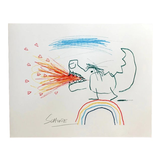 Wilhelm Schlote Hand Signed Giclée Print of a Dragon For Sale