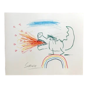 Wilhelm Schlote Hand Signed Giclée Print of a Dragon