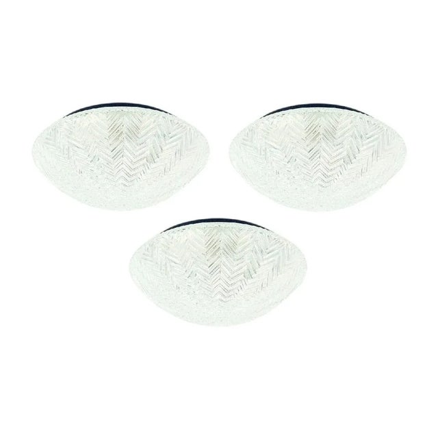 Mid-Century Modern Geometric Glass Flush Mount from Limburg, Germany, 1970s For Sale - Image 11 of 11