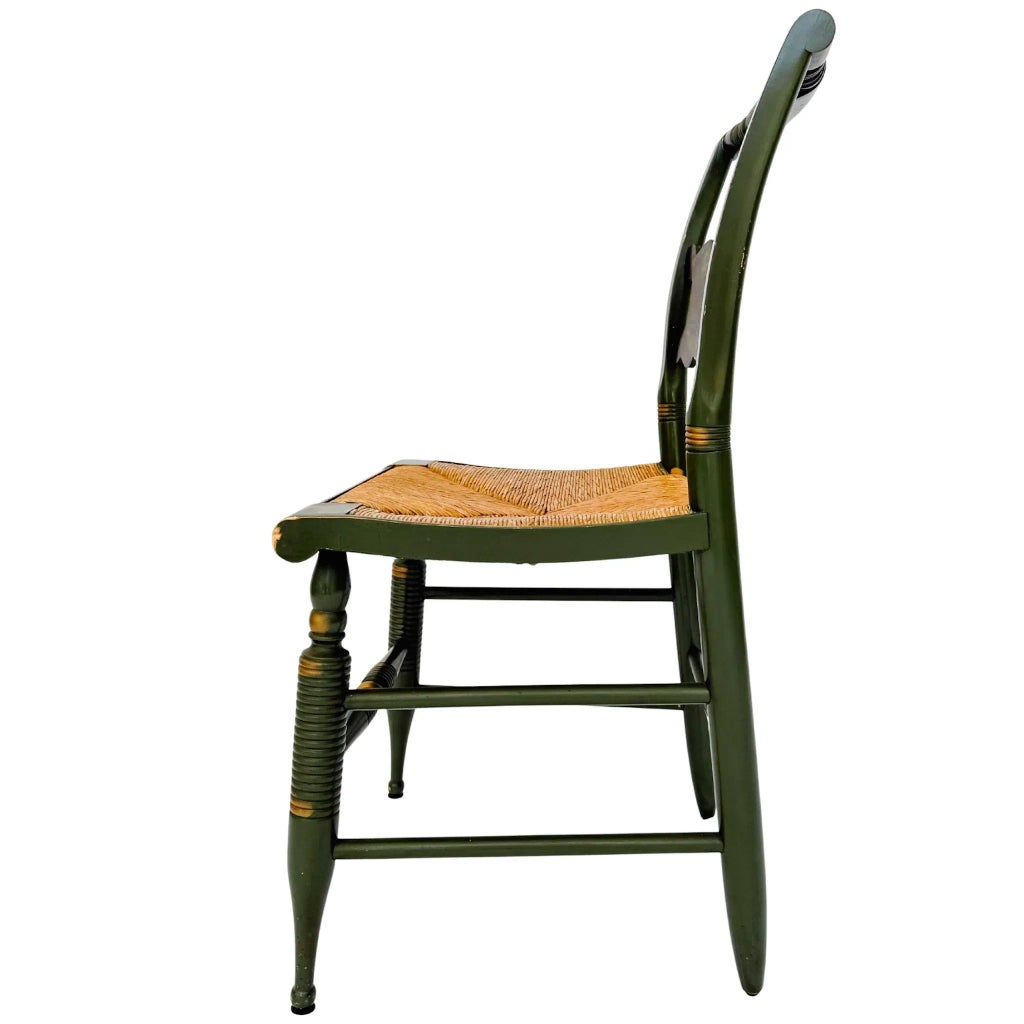【希少】ヴィンテージ アシュトレイ A. FINKL & SONS CO USA Mid-Century Green Lacquer Hitchcock Windsor Colonial Rush Seat