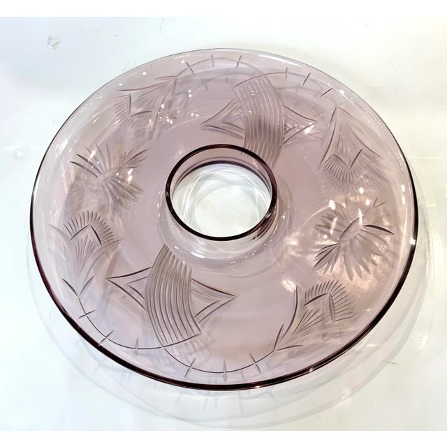 Amethyst 1950s French Cut Glass Amethyst Center Piece. For Sale - Image 8 of 11