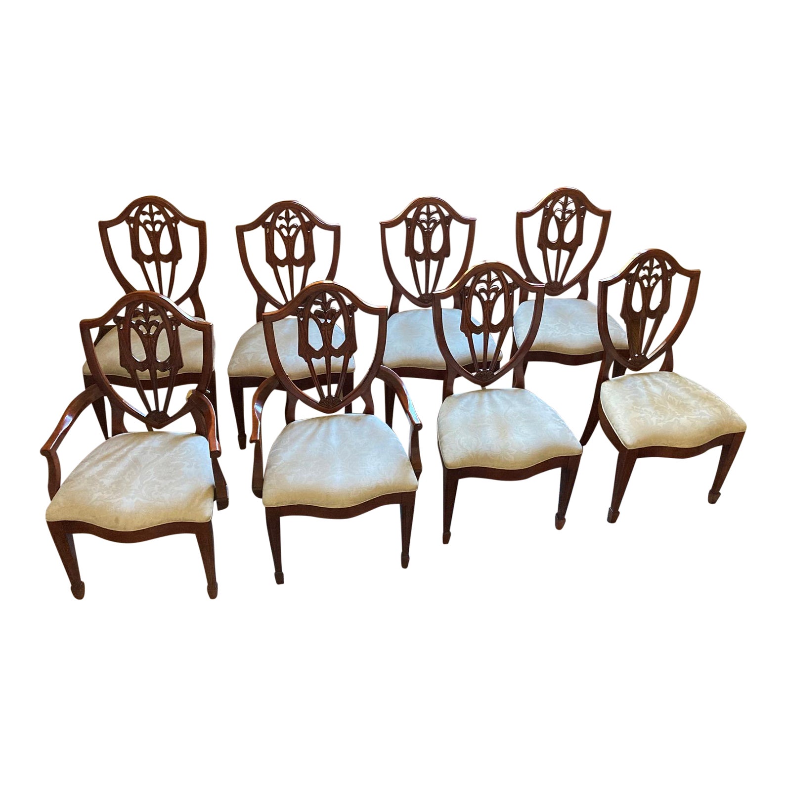 1990s Vintage Bernhardt Dining Room Chairs Set of 8 Chairish