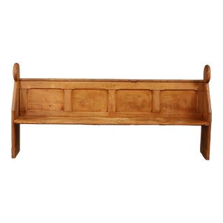 Early 20th Century Antique Pine Church Pew Bench For Sale