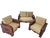Well-made sofa set crafted from solid mahogany (not veneer). Custom built in the 1980s, following the style of Frank Lloyd...