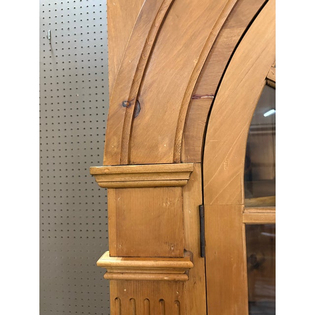 Neoclassical Vintage Rustic Scrubbed Pine Neoclassical Style Cabinet For Sale - Image 3 of 11