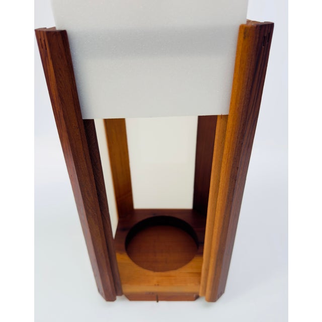 Wood Vintage Japanese Wood Lantern With Translucent Panels For Sale - Image 7 of 14