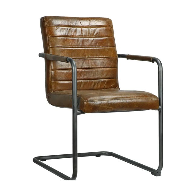 Matthew Izzo Home Bauhaus Leather Armchair For Sale - Image 4 of 4