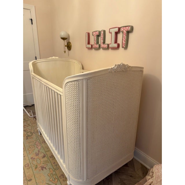 Restoration Hardware Cane Panel Crib For Sale - Image 9 of 10