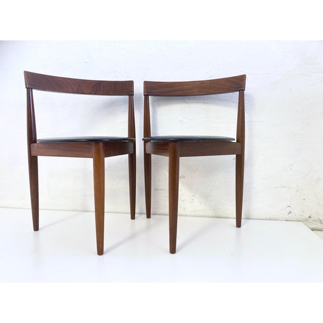 Roundette Side Chairs in Teak and Faux Leather by Hans Olsen for Frem Rojle, 1960s, Set of 2 For Sale - Image 6 of 15