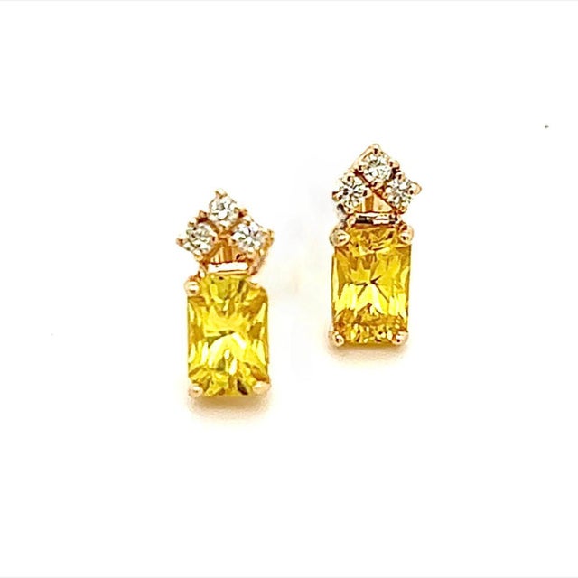 Natural Sapphire Diamond Earrings 14k Gold 1.74 TCW Certified For Sale - Image 12 of 18