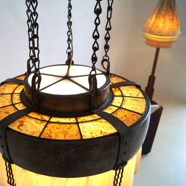 Dutch Art Deco Amsterdam School Pendant Light from Winkelman & Van Der Bijl, 1920s For Sale - Image 9 of 18