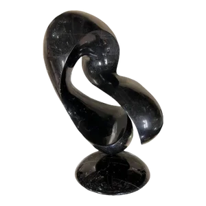 Large Abstract Mid Century Black Marble Sculpture by Ellen Brenner Sorensen