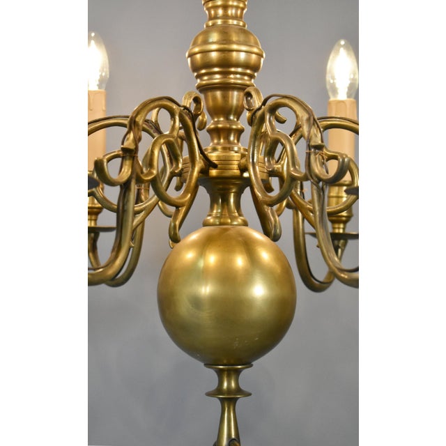 Antique Dutch Bronze Chandelier, 1890s For Sale - Image 12 of 15