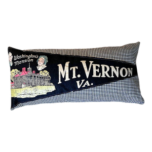 Virginia Mt. Vernon George Washington Vintage Large Pennant on New Woven Fabric Throw Pillow