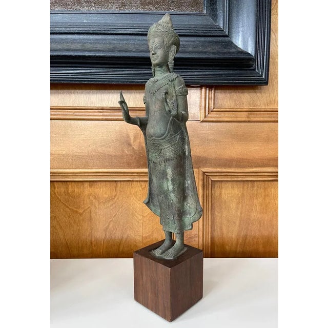 Antique Lopburi Buddha Statue from Thailand For Sale - Image 11 of 13