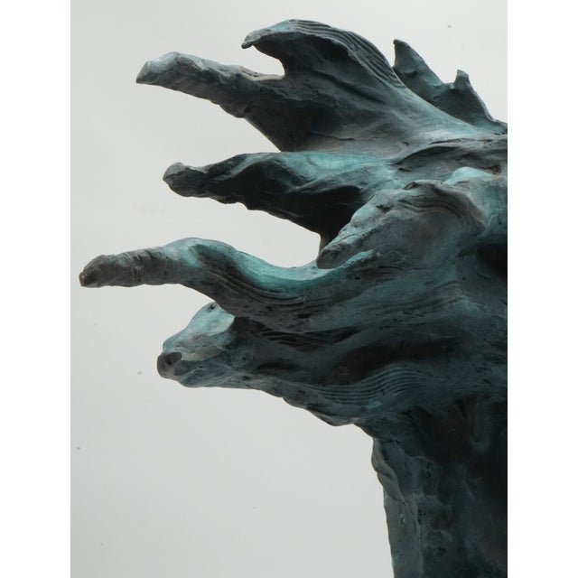 Metal Art Deco Bronze Sculpture of Woman W. Violin on Marble Base For Sale - Image 7 of 11