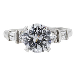 Late 20th Century 2.01 E SI2 RB GIA Ring, Size 5 For Sale