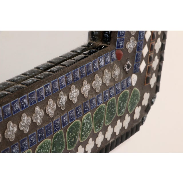 Ceramic Vintage Scandinavian Mosaic Wall Mirror, 1960s For Sale - Image 7 of 12