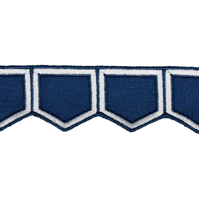 Sample - Schumacher X David Kaihoi Honeycomb Trim in Blue For Sale