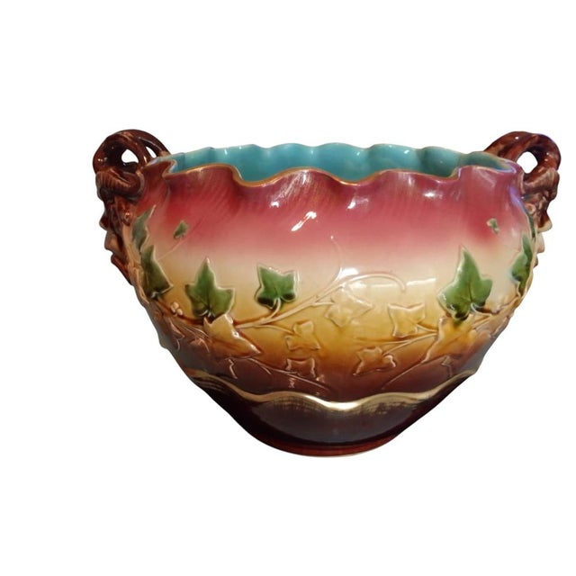 Art Nouveau Majolica Centerpiece, 1920s For Sale - Image 6 of 6