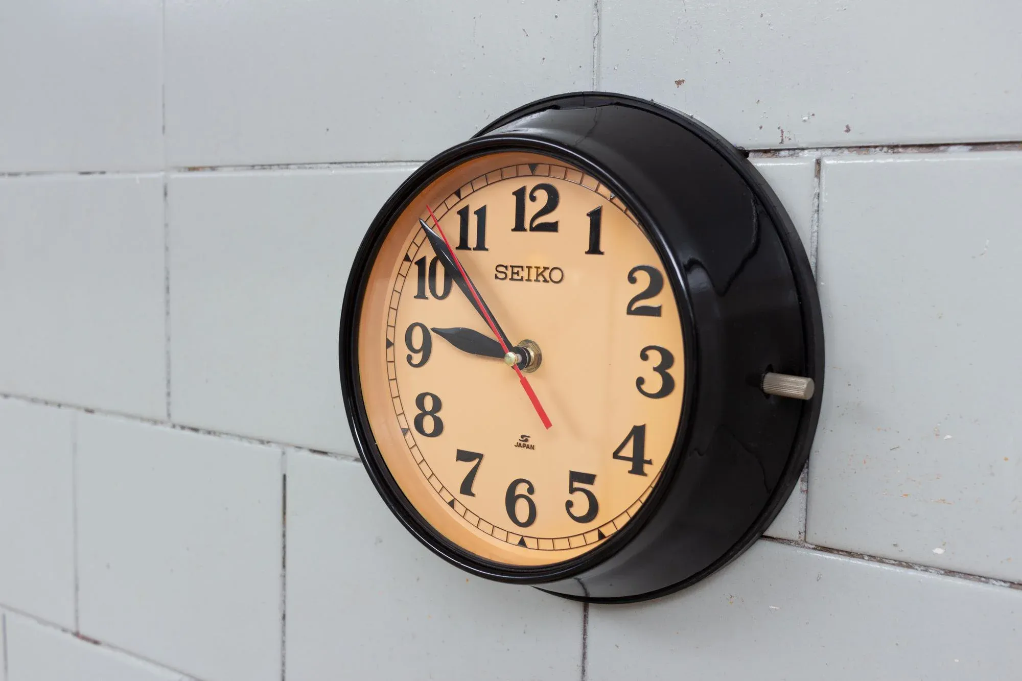 Vintage Black Wall Clock from Seiko, 1990s | Chairish