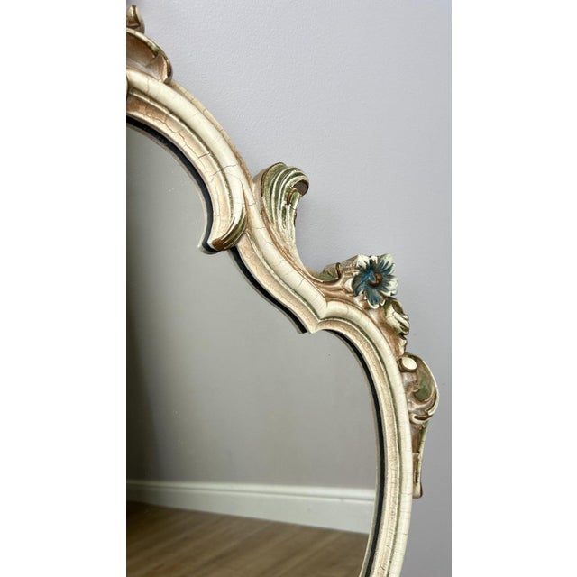Vintage French Shabby Chic Ornate Wall Mirror For Sale - Image 4 of 10