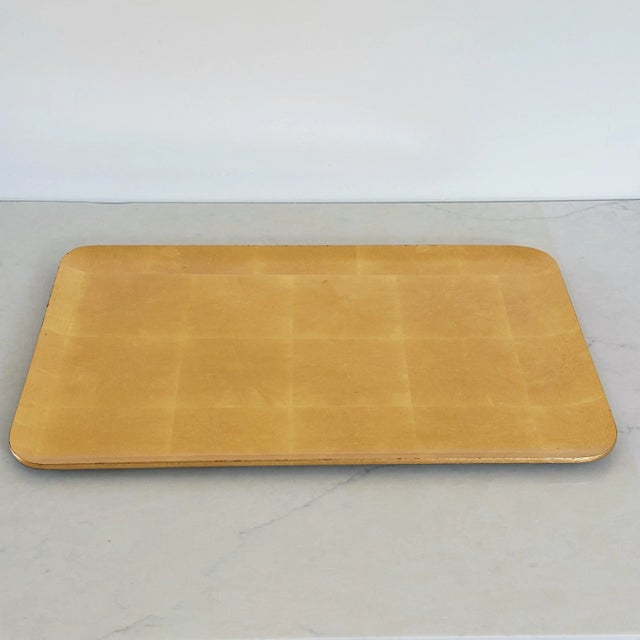 Mid-Century Gold-Leaf Tray of Wood, Made in Japan Measures approx: 21L x 14W x 1H Please visit my other listings for more...