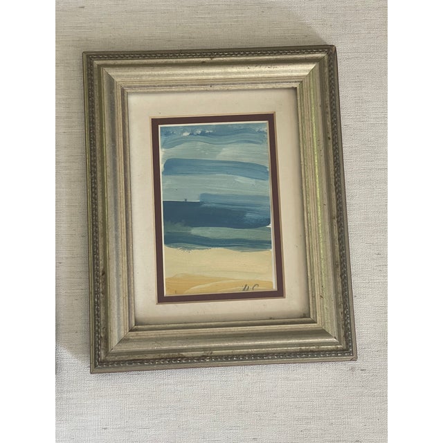 Pair of Abstract Mini Paintings Sunny Isles Brach Framed - For Sale - Image 4 of 5