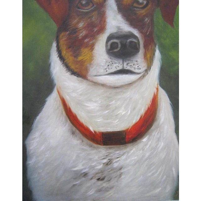 English Vintage Oil Portrait Dog, Signed For Sale - Image 3 of 5