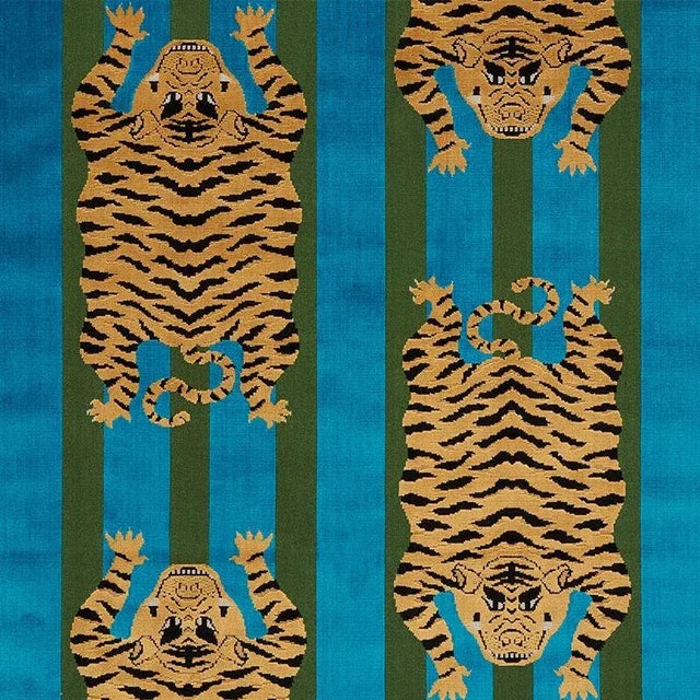 Hartig takes the Tibetan tiger motif and recasts it as a multi-dimensional stripe on a lush velvet that slips easily into...