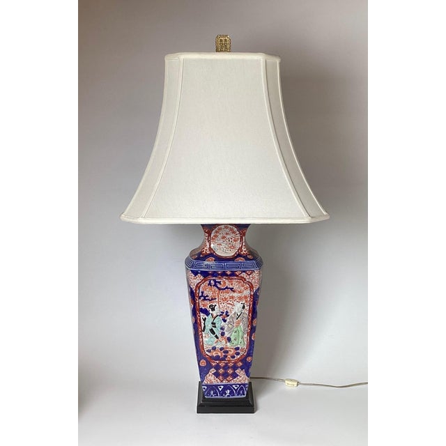 Ceramic A Antique Japanese Imari Porcelain Lamp For Sale - Image 7 of 9