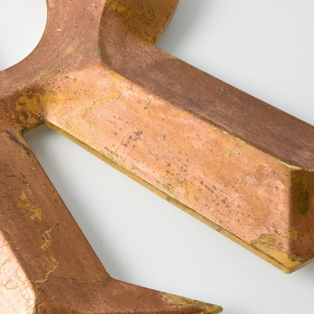 1970s Vintage Copper Colour Letter R, 1970s For Sale - Image 5 of 10