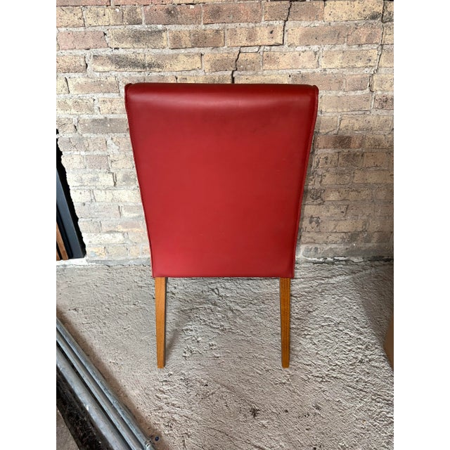 2010s Grand Rapids Chair Company Red Leather Chair For Sale - Image 5 of 12
