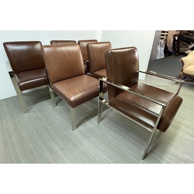 Animal Skin Williams Sonoma Home Mercer Dining Chairs, Set of Six For Sale - Image 7 of 16