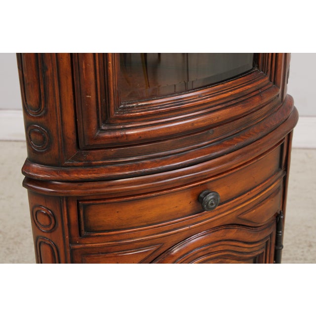 Theodore Alexander Curved Mahogany Corner Cabinet For Sale - Image 12 of 18