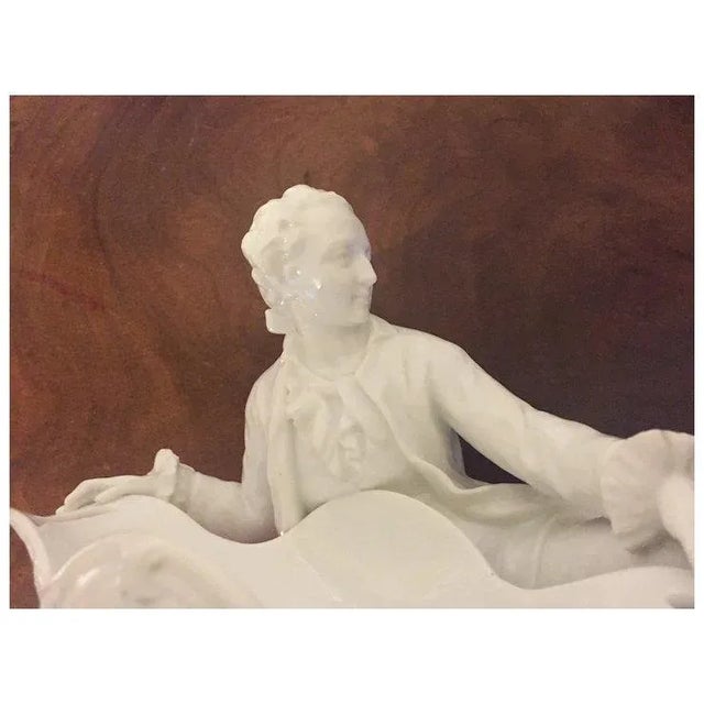 Ceramic Antique 19th Century Meissen Blanc De Chine Porcelain Figural Sweetmeat Table Garniture For Sale - Image 7 of 13