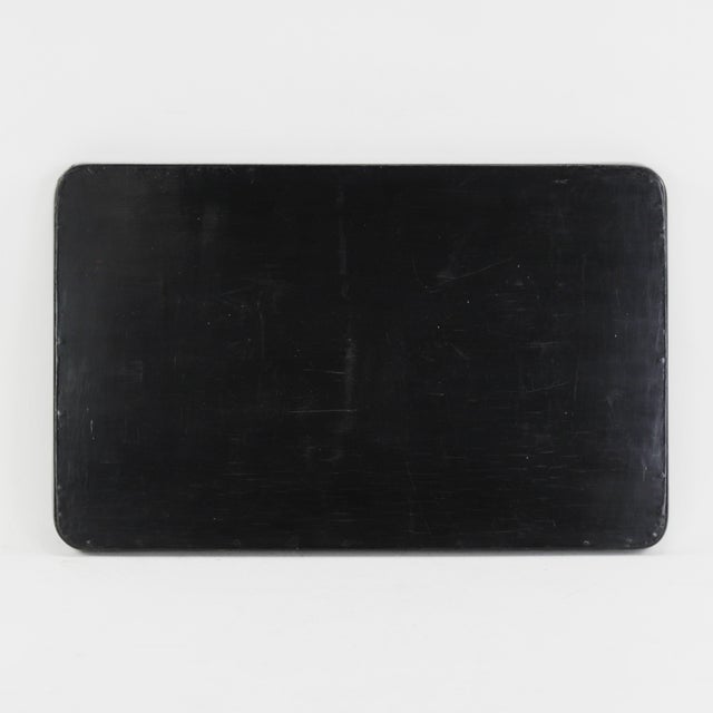 Wood Black Rectangle Lacquer Tray With Gold Floral Plum Blossom Design For Sale - Image 7 of 8
