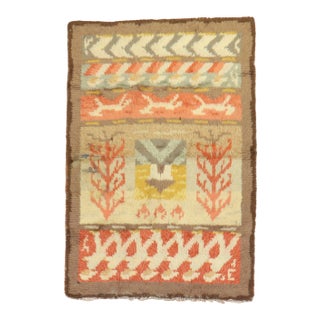 Vintage Swedish Rya, Rug - 3'1" x 4'4" For Sale