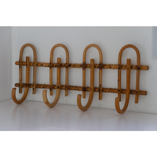 Italian Bamboo and Rattan Coat Rack, 1950s For Sale - Image 14 of 15