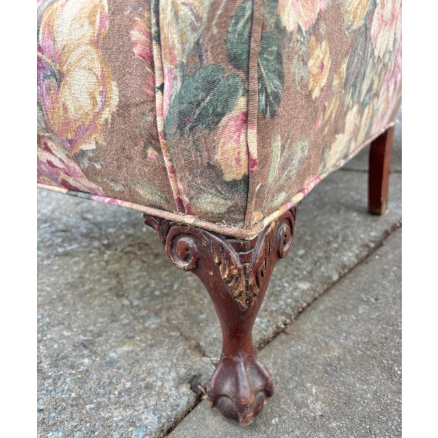 Mid 20th Century French Style Channel Back Upholstered Wing Chairs - A Pair For Sale - Image 10 of 12