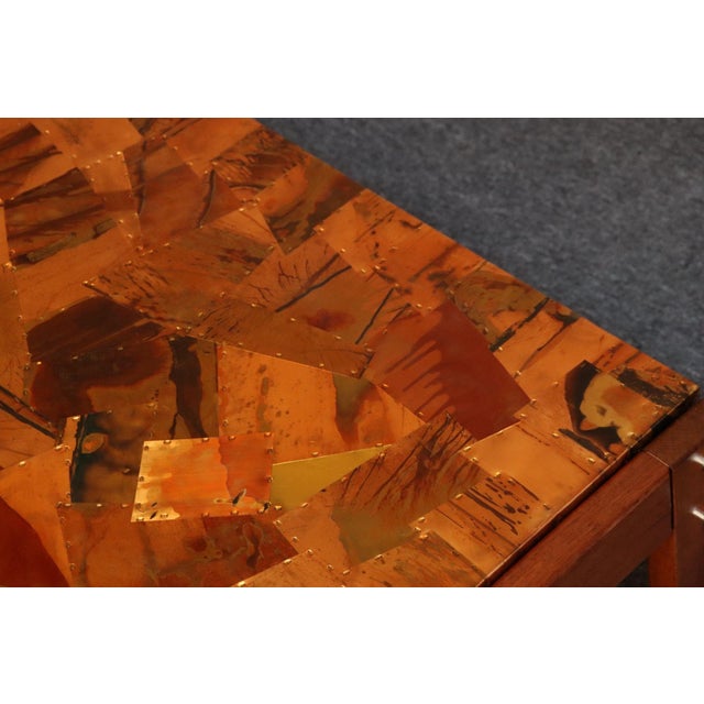 Brazilian Modern Rosewood and Copper Mosaic Coffee Table by Percival Lafer For Sale - Image 17 of 18